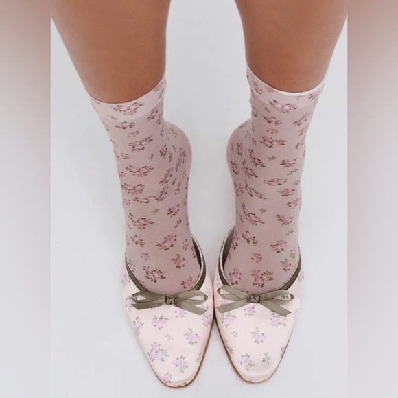 For Love and Lemons Floral Mid-Calf Socks - Picture 2 of 7